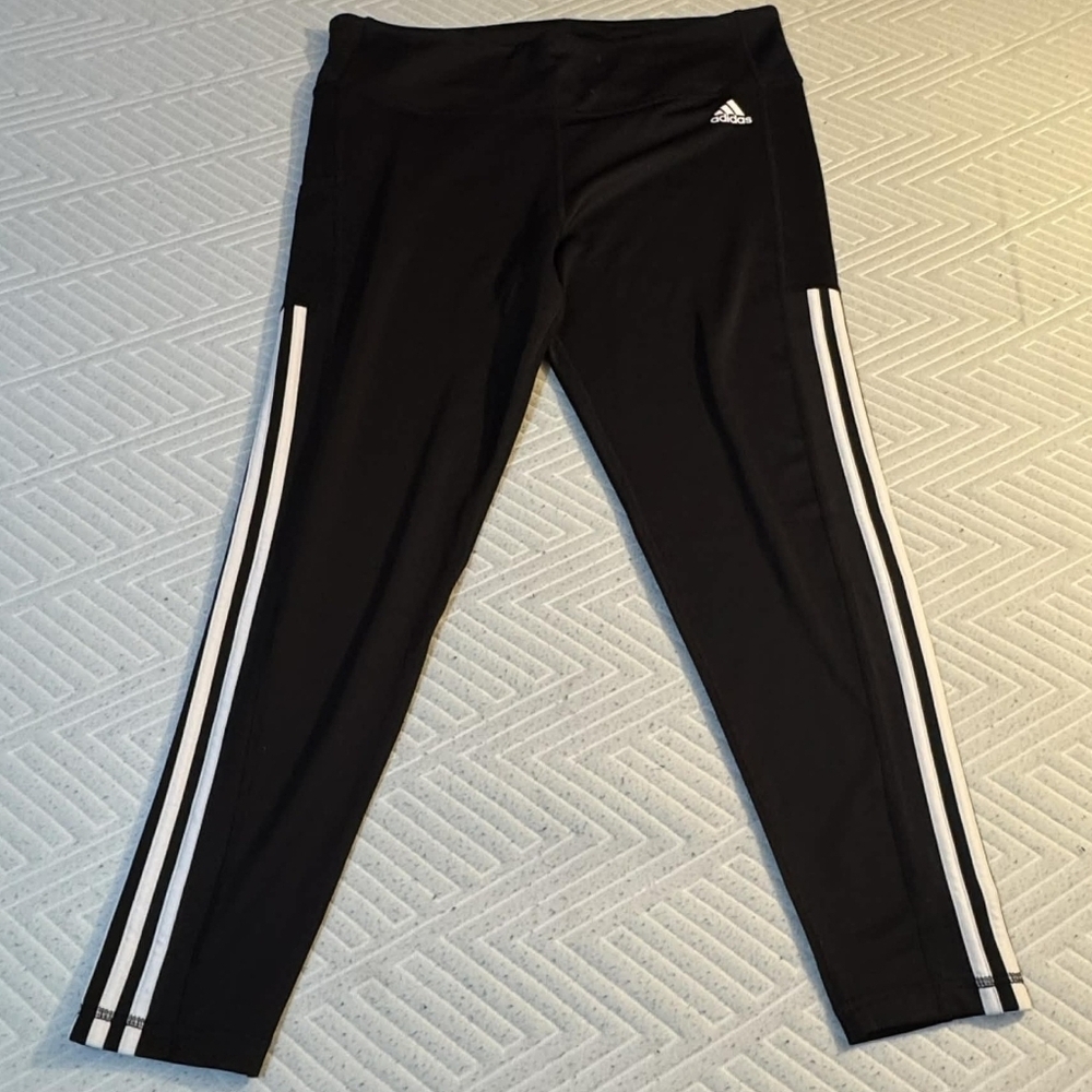 Adidas PrimeGreen Aeroready Black Cropped Pants Women's Plus Size 2XL Gym EUC